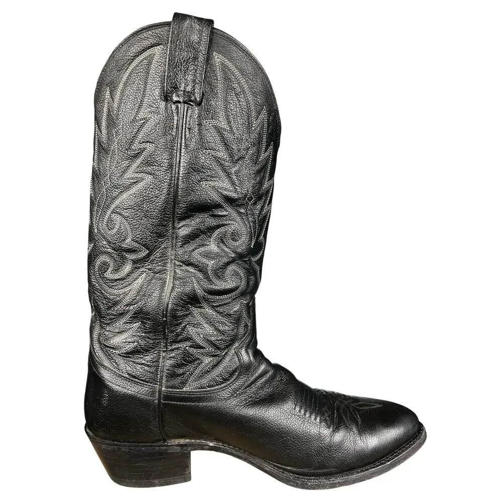 Dan Post Men’s Black Leather Western Cowboy Boots Size US 10 D